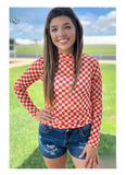 Orange mesh Pep Rally top